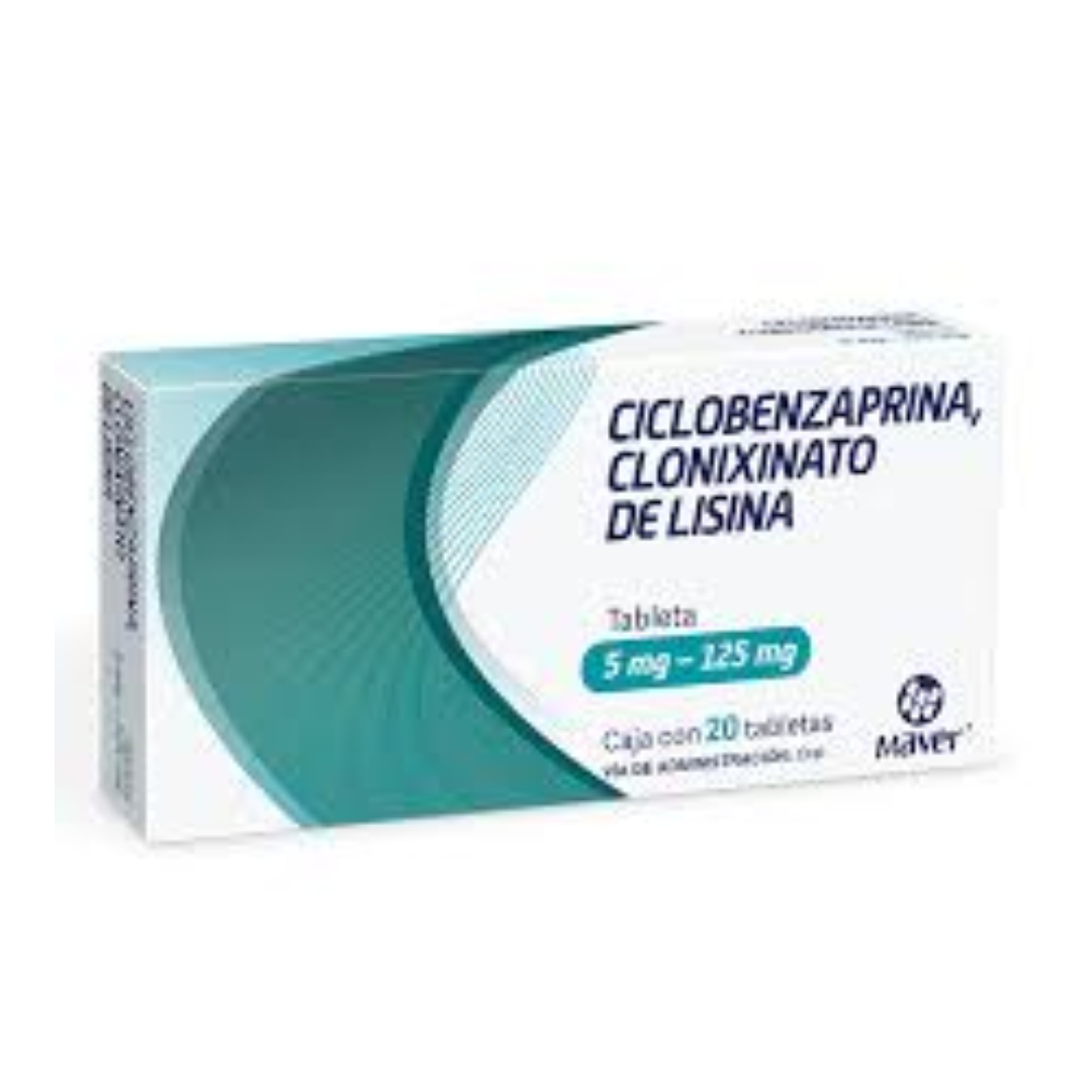 CICLOBENZAPRINA/CLONIXINATO DE LISINA (Maver) c/20 TABS. 5/125 MG. 