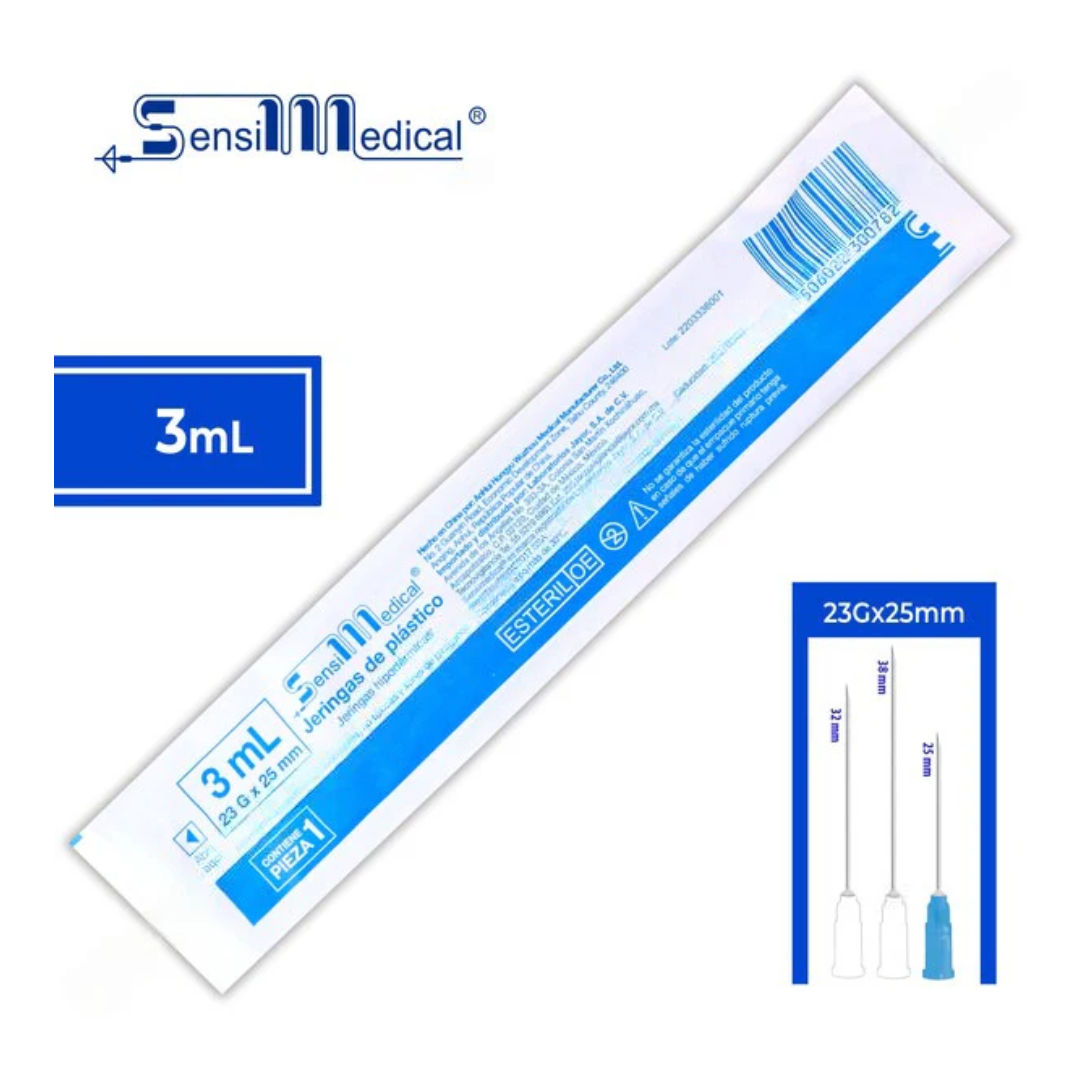 JERINGA 3 ML. (SENSIMEDICAL) C/AGUJA 23GX25MM.