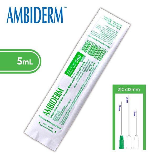 JERINGA  5 mL. (Ambiderm) c/AGUJA 21Gx32mm. c/1 Pza.