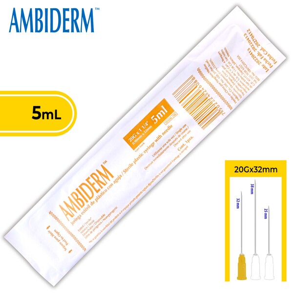 JERINGA  5 mL. (Ambiderm) c/AGUJA 20Gx32mm. c/1 Pza.