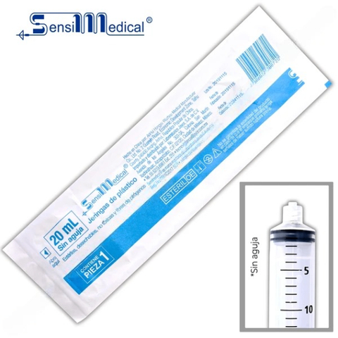 JERINGA 20 mL. (SensiMed) Pivote Luer Lock s/AGUJA c/1 Pza.