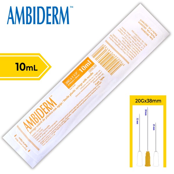 JERINGA 10 mL. (Ambiderm) c/AGUJA 20Gx38mm. c/1 Pza.