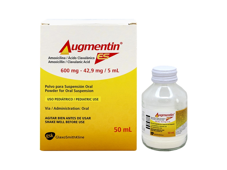 AUGMENTIN ES 600 SUSP. Fco. 50 ML. 600-42.90 MG/5 ML.