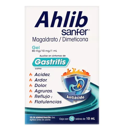AHLIB GEL c/10 Sobres 10 ML. 80-10 MG/1 ML.