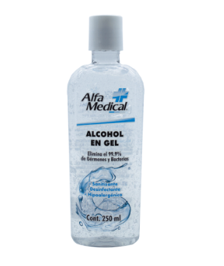 ALCOHOL EN GEL Antiséptico (Alfa Medical) Fco. 250 ML.