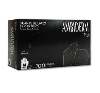 AMBIDERM Plus GUANTE LTX EXPLORACIÓN NEGRO No Estéril MED. c/100 Pzs.