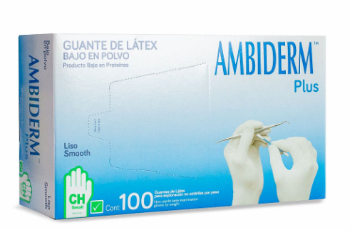 AMBIDERM Plus GUANTE LTX EXPLORACIÓN VERDE No Estéril CH. c/100 Pzs.