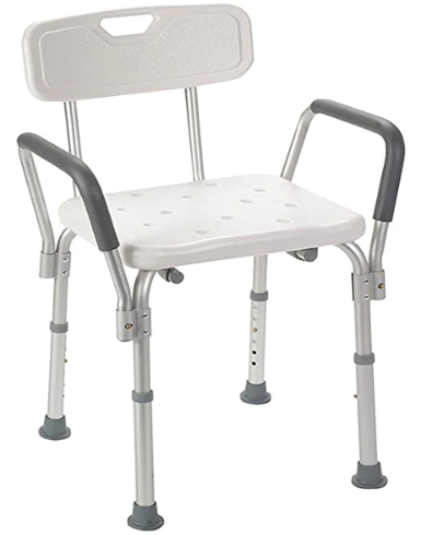 BANCO p/DUCHA DESCANZA BRAZO Desmontable c/RESPALDO (Super Confort). 