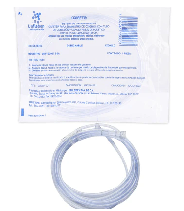 CÁNULA NASAL DE PLÁSTICO PARA OXÍGENO (OXISET) ADU