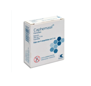 CAPHEMASIL Sol. Iny. c/4 AMPTAS. 250 MG/2 ML.