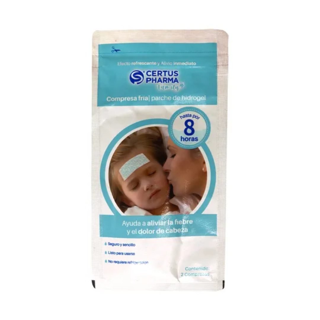 COMPRESA FRÍA PARCHE DE HIDROGEL (CertusPharma) Sobre c/2 Pzs.