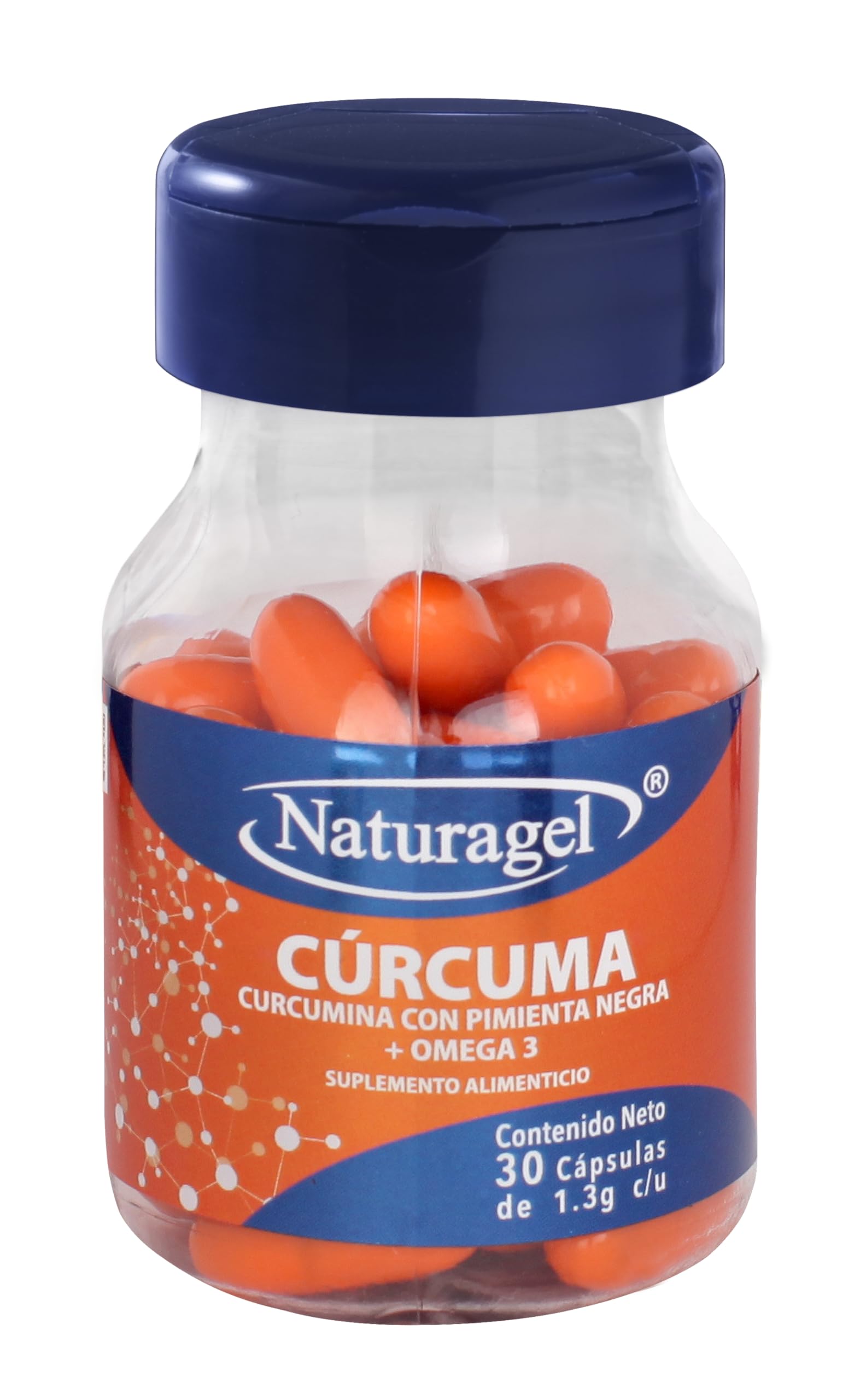 CÚRCUMA CON PIMIENTA NEGRA+OMEGA 3 (Naturagel) c/30 CAPS. 1.3 G.