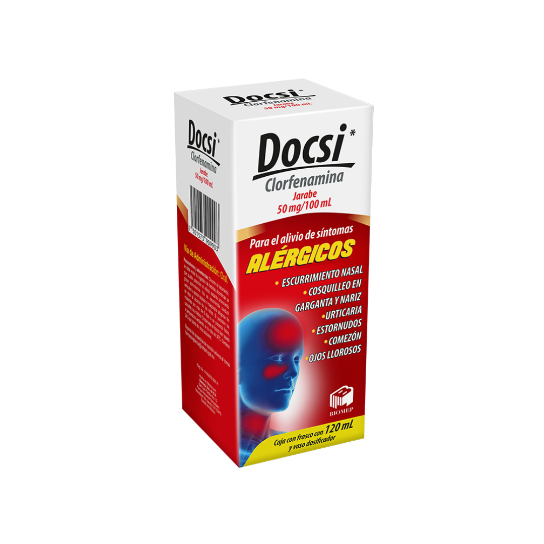 🚚DOCSI Clorfenmina Jarabe 50mg/100ml 120ml