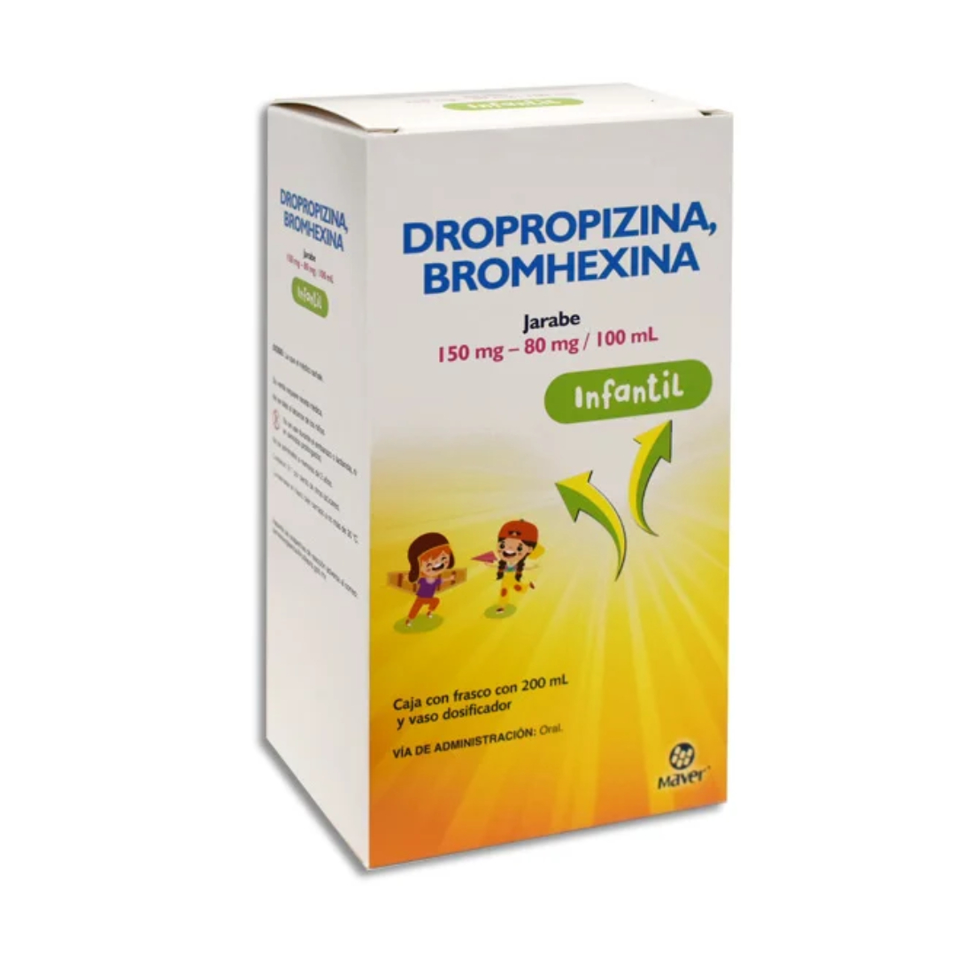 DROPROPIZINA/BROMHEXINA (Maver) JBE. INFANTIL Fco. 200 ML. 150-80 MG/100 ML.