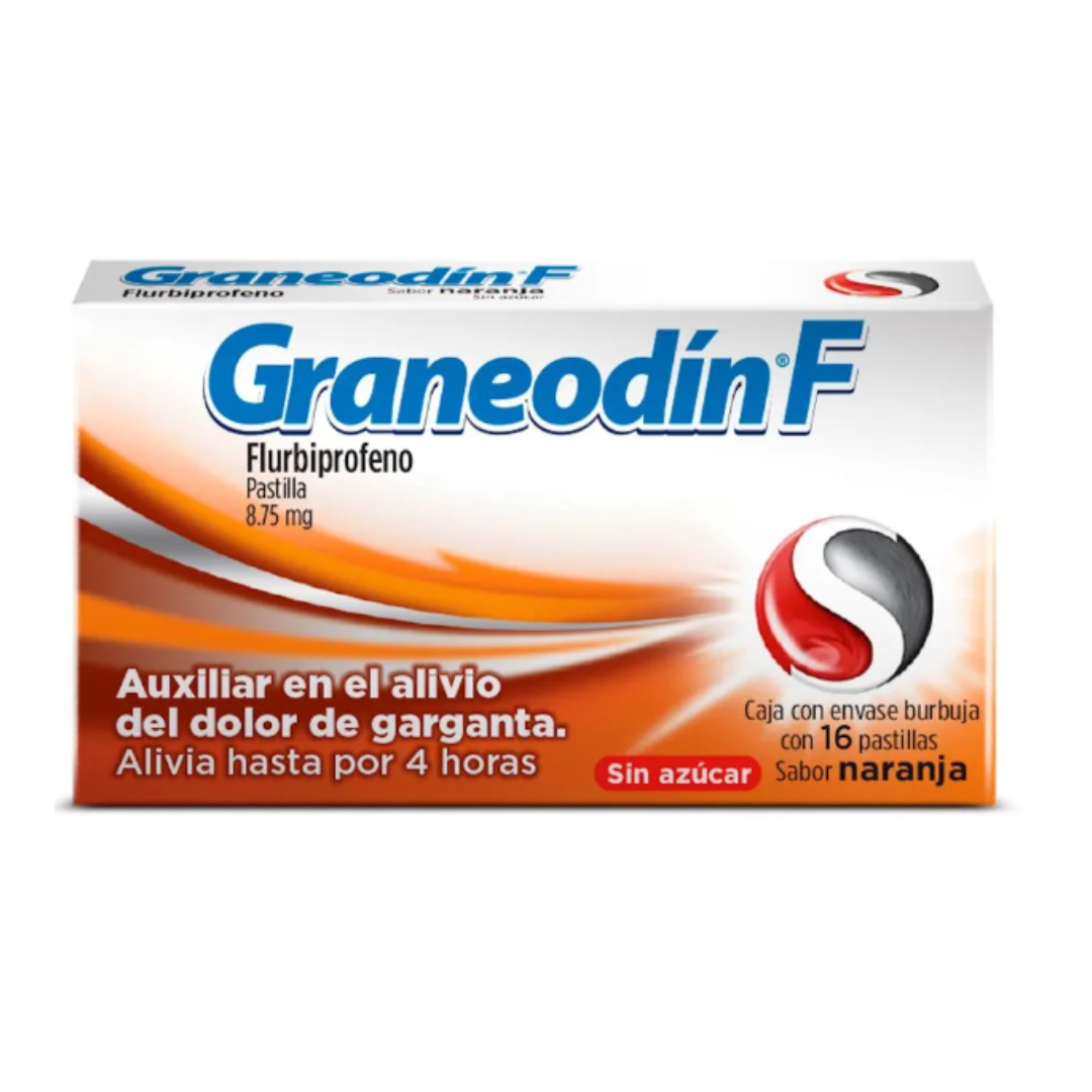 GRANEODÍN F c/16 PASTILLAS Sab. Naranja s/Azúcar 8.75 MG