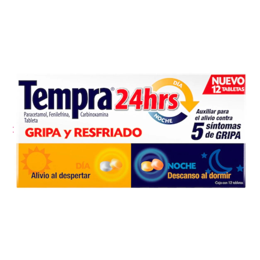 TEMPRA 24 HRS DÍA-NOCHE c/12 TABS. 400-20/400 y 400-20/400-4 MG.