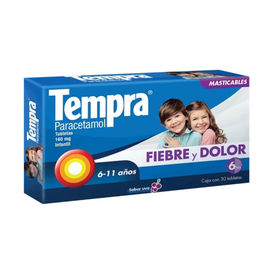TEMPRA Infantil (6-11 años) c/30 TABS. Masts. 160 MG.