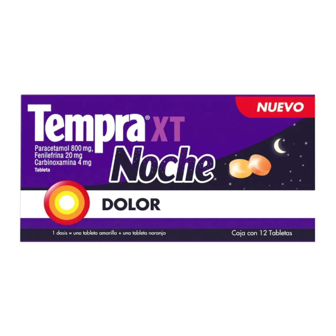 TEMPRA XT NOCHE c/12 TABS. 800/20/4 MG.
