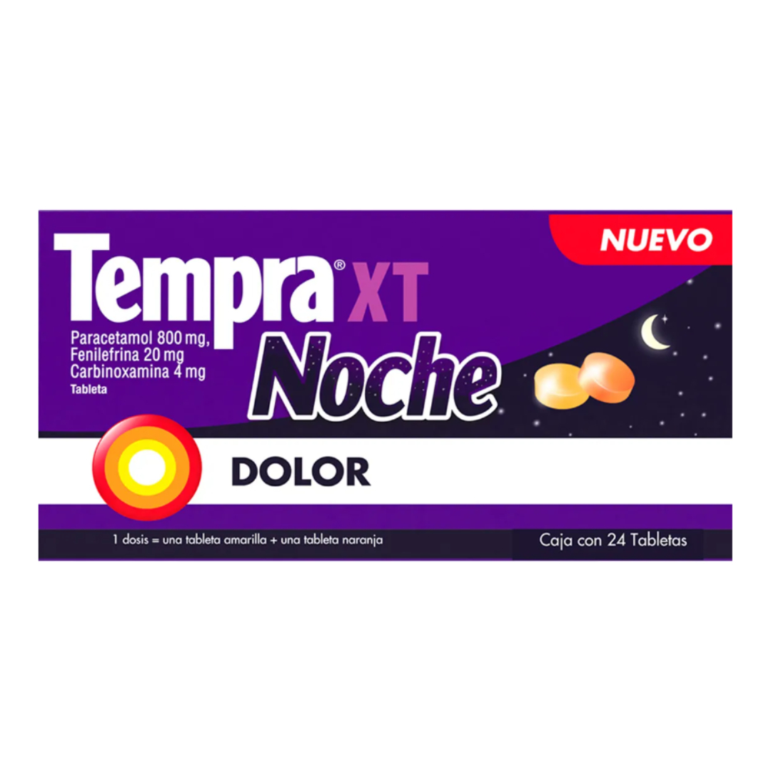TEMPRA XT NOCHE c/24 TABS. 800/20/4 MG.