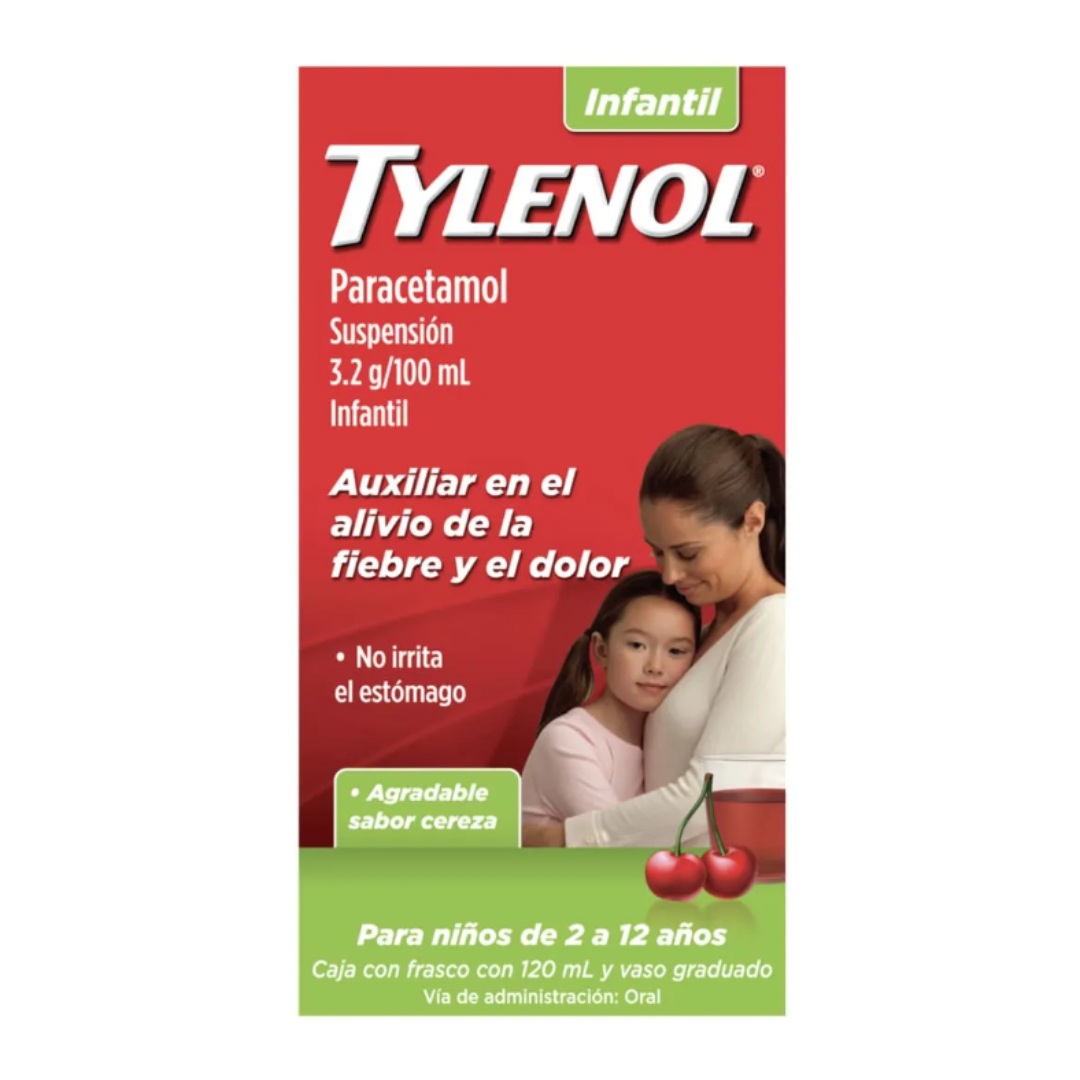 TYLENOL SUSP. INFANTIL (2-12 años) Fco. 120 ML. 3.2 G/100 ML.