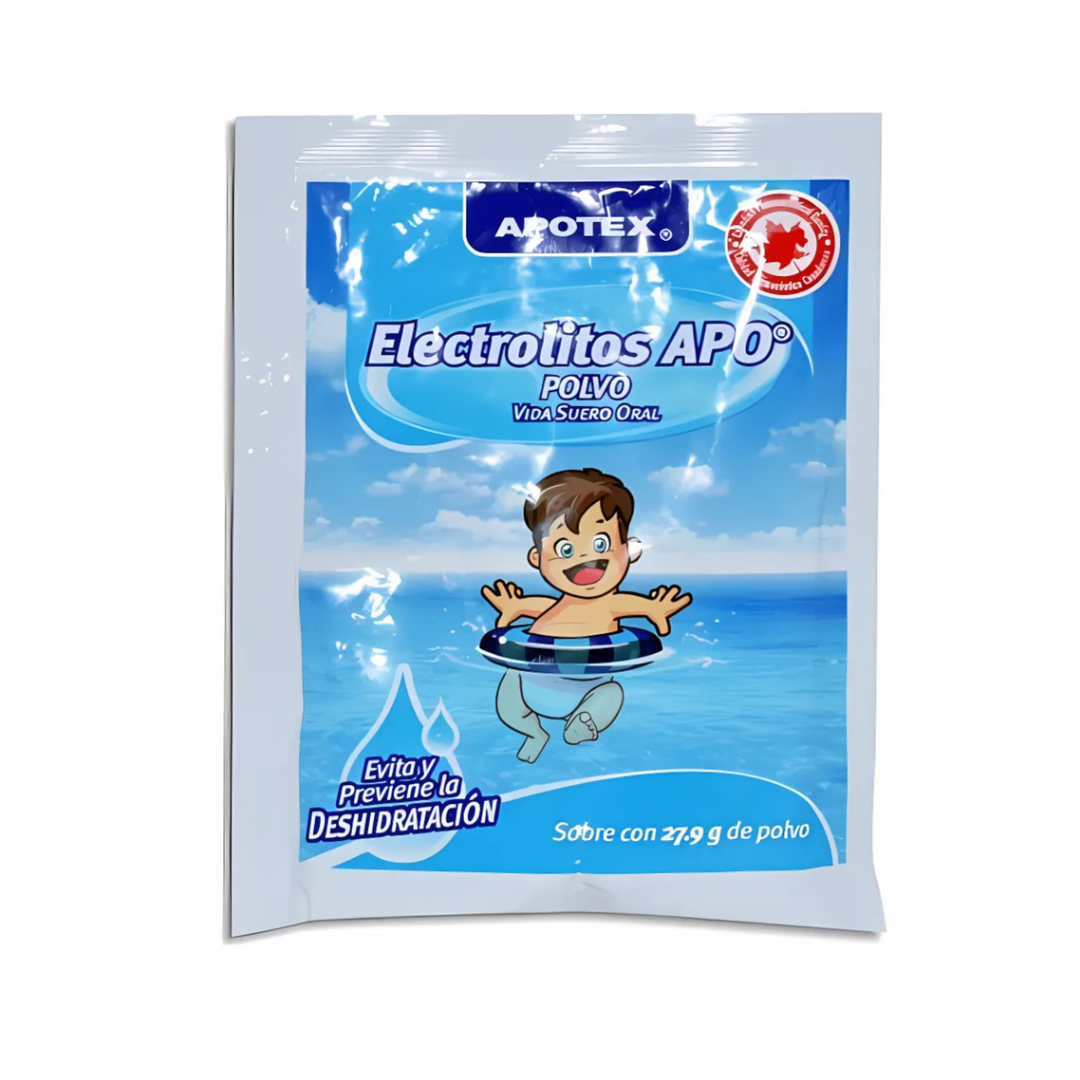 ELECTROLITOS APO POLVO Sab. NATURAL c/1 SOBRE 27.9 G. p/1 L.