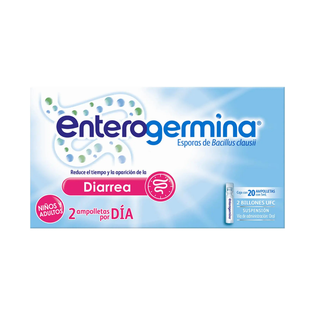 ENTEROGERMINA SUSP. Niños/Adultos c/20 AMPTAS. 5 ML. 2 BILLS. UFC.