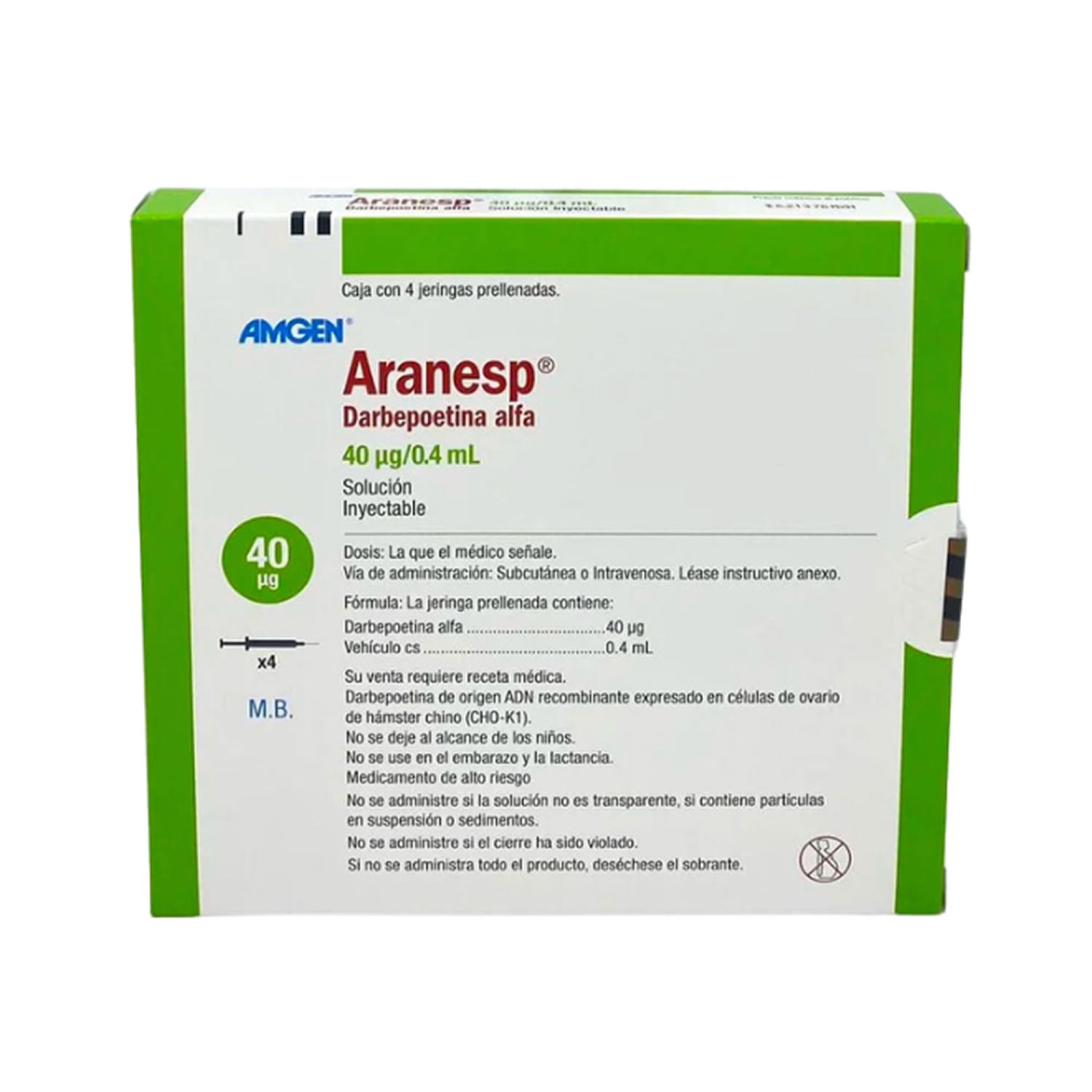 ARANESP 40 MG (RED FRÍA) darbepoetina alfa
