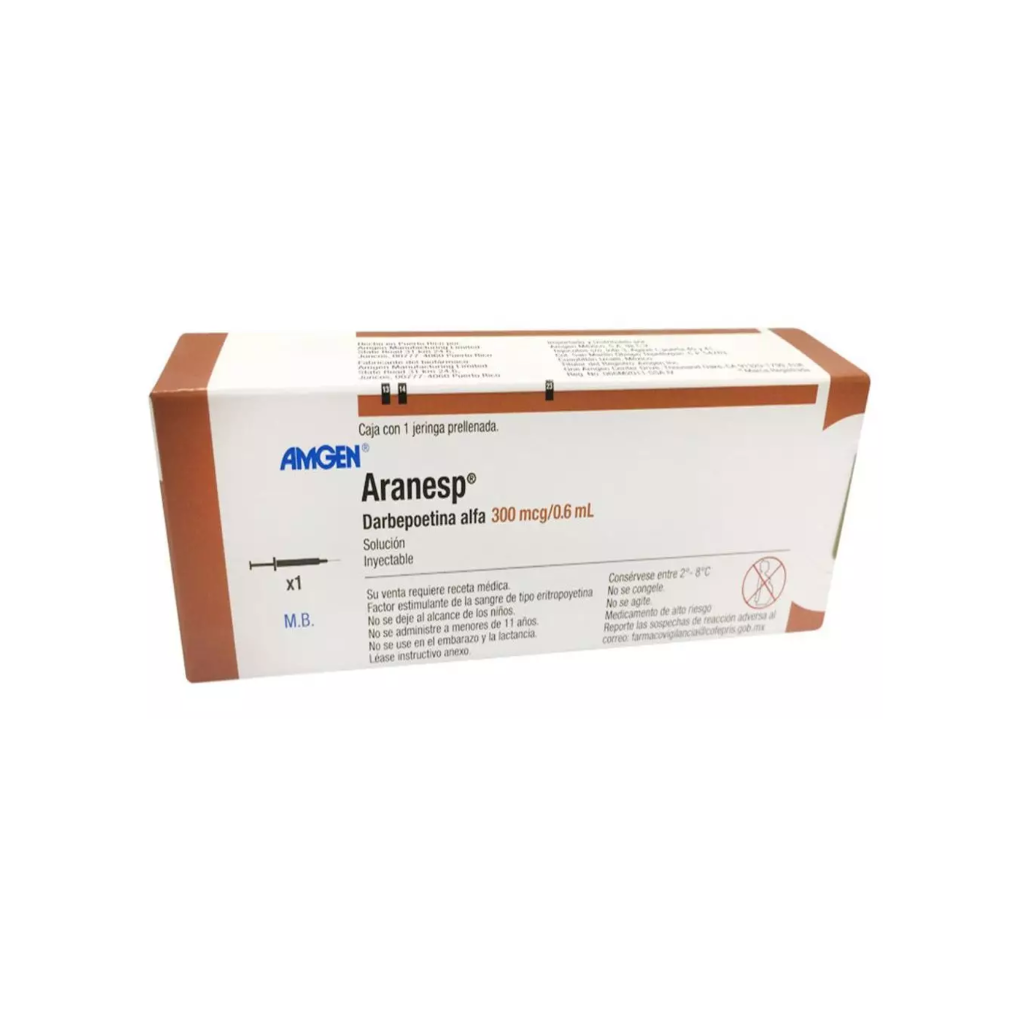 ARANESP 300 MCG / 0.6 ML (RED FRÍA) darbepoetina alfa