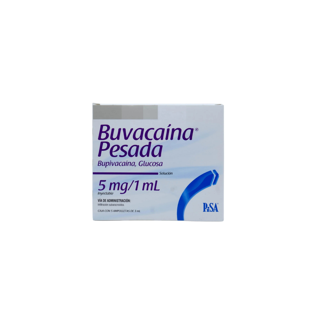 BUVACAÍNA PESADA 5MG 1ML CAJA C/5 AMP.