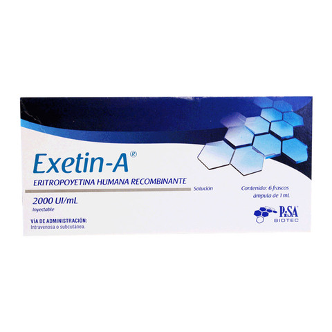EXETIN-A SOL. INY. C/6 FCO. AMP. 2000 UI/1 ML.