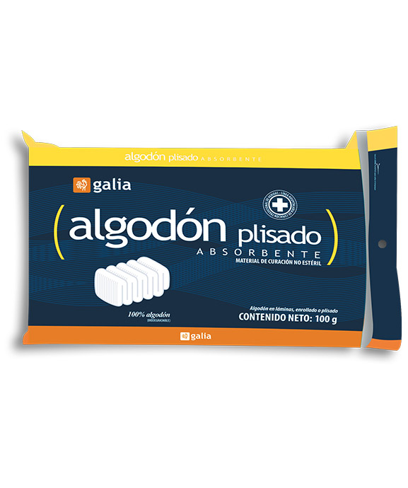 ALGODON ABSORBENTE PLISADO (Galia) Bolsa c/100 G.