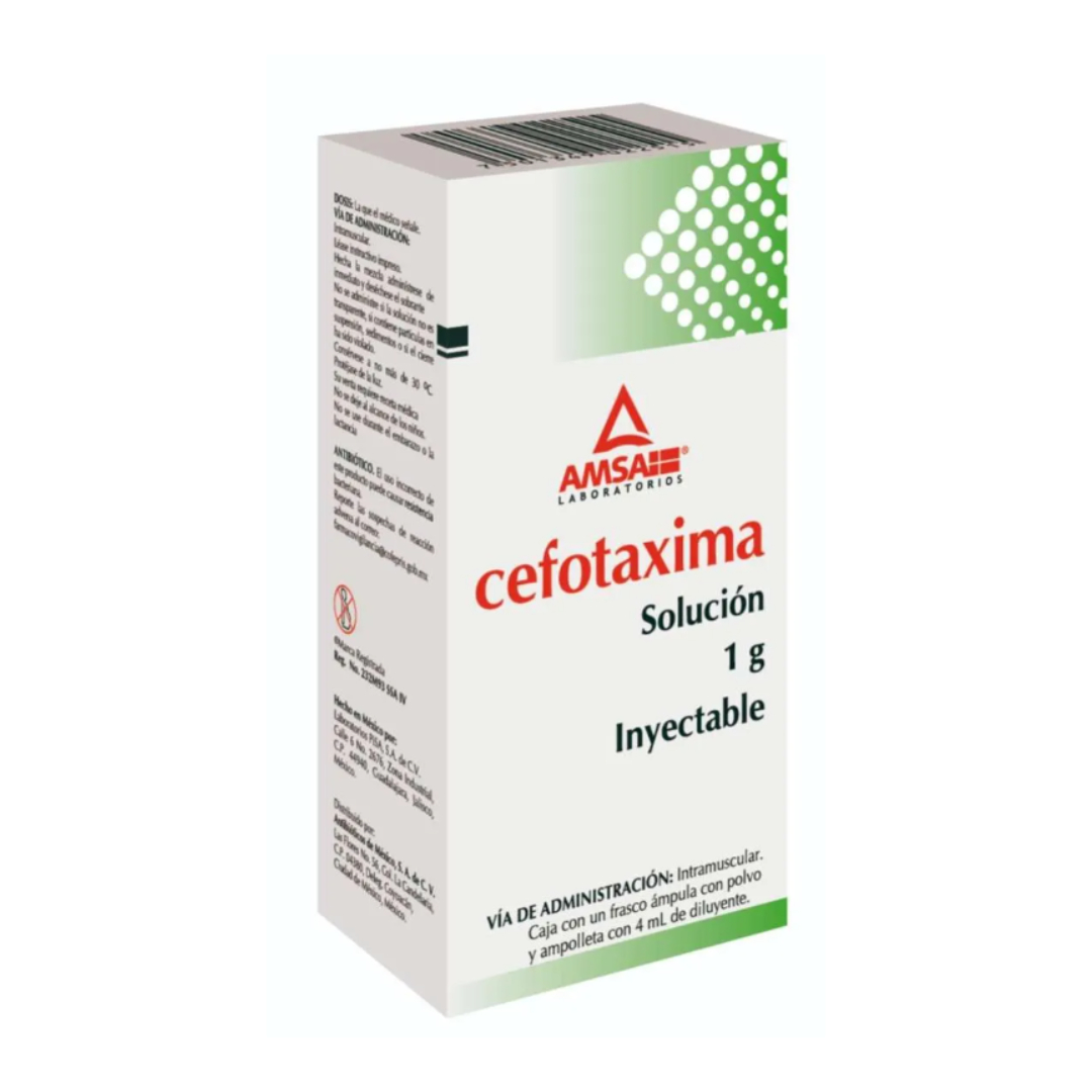CEFOTAXIMA (Amsa) I.M. Sol. Iny. c/1 FCO. AMP. 1 G/4 ML.