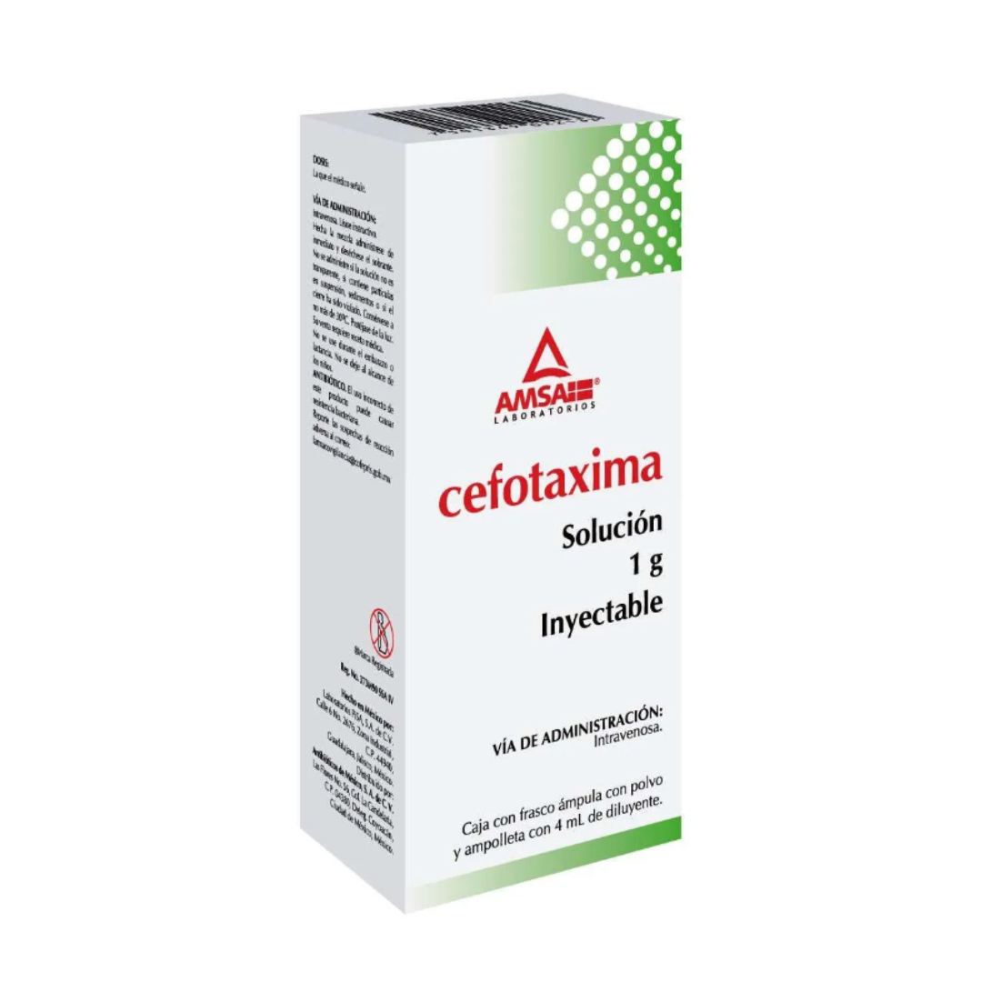 CEFOTAXIMA (Amsa) I.V. Sol. Iny. c/1 FCO. AMP. 1 G/4 ML.