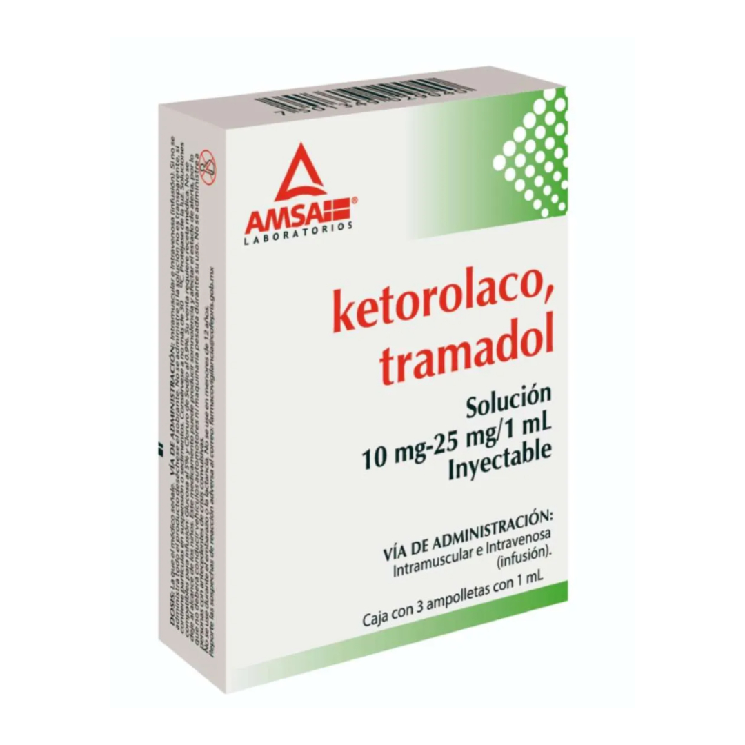 KETOROLACO/TRAMADOL (AMSA) SOL. INY. C/3 AMPTAS. 1