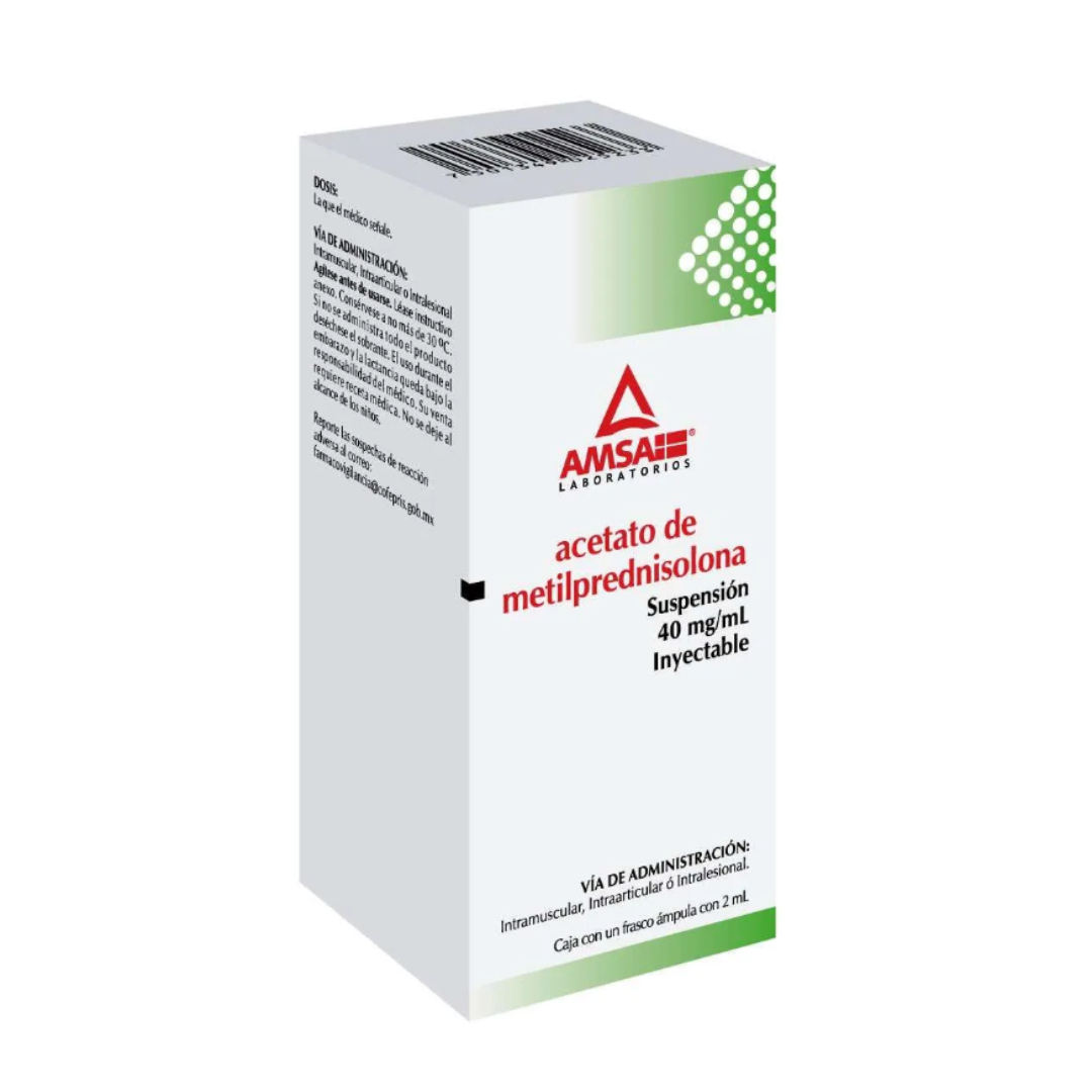 METILPREDNISOLONA (Amsa) Susp. Iny. c/1 FCO. AMP. 2 ML. 40 MG/1 ML.