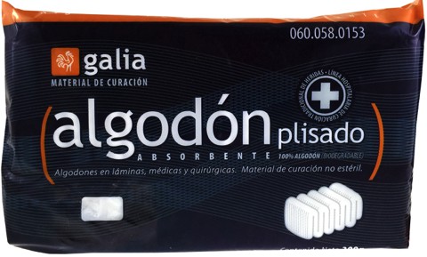 ALGODÓN ABSORBENTE PLISADO (Galia) Bolsa c/200 G.