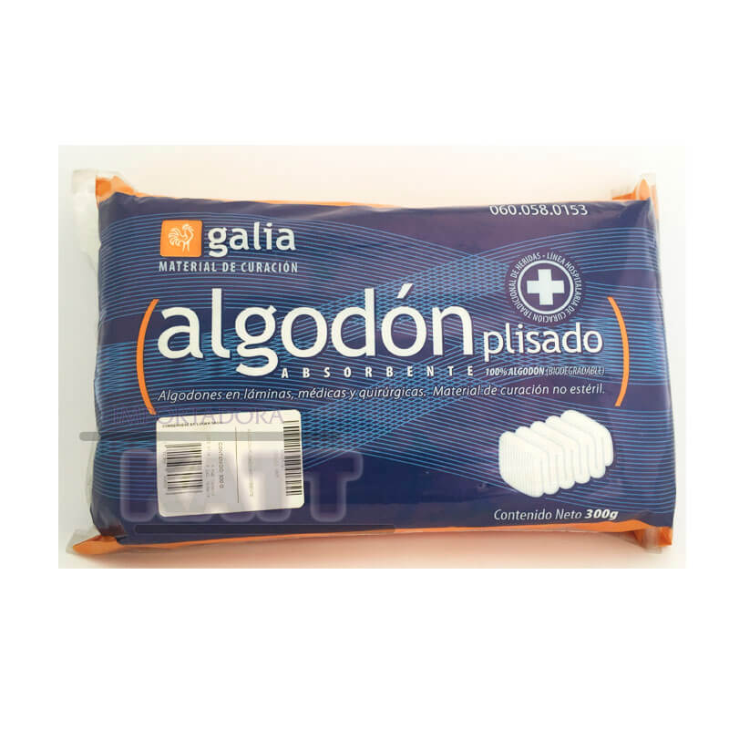 ALGODON ABSORBENTE PLISADO (Galia) Bolsa c/300 G.