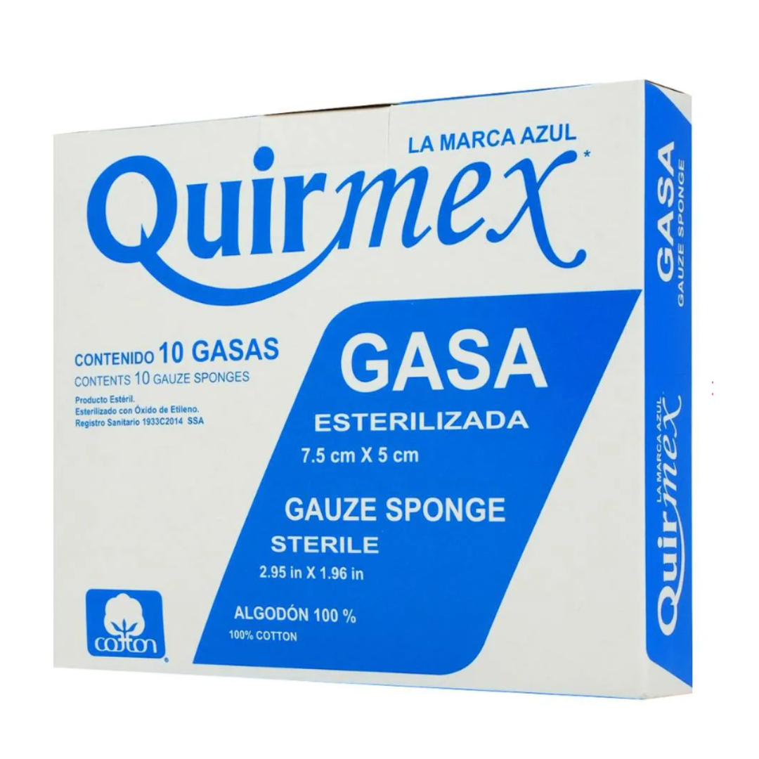 GASA ESTERILIZADA (QUIRMEX) 7.5X5CM. T20X12, 8C.