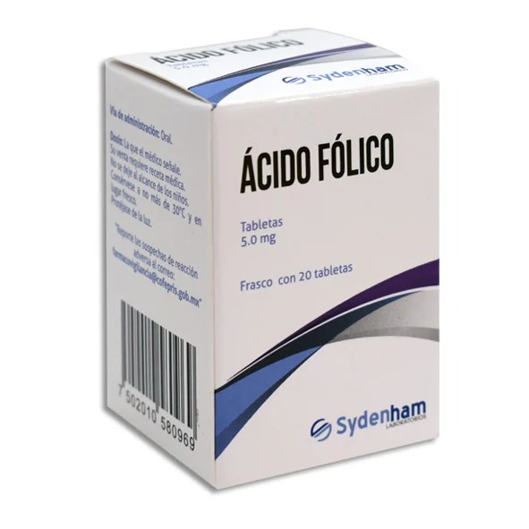 ÁCIDO FÓLICO (Sydenham) c/20 TABS. 5.0 MG.