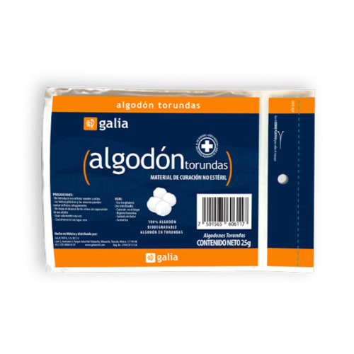 ALGODON TORUNDAS (GALIA) BOLSA C/ 25 G.
