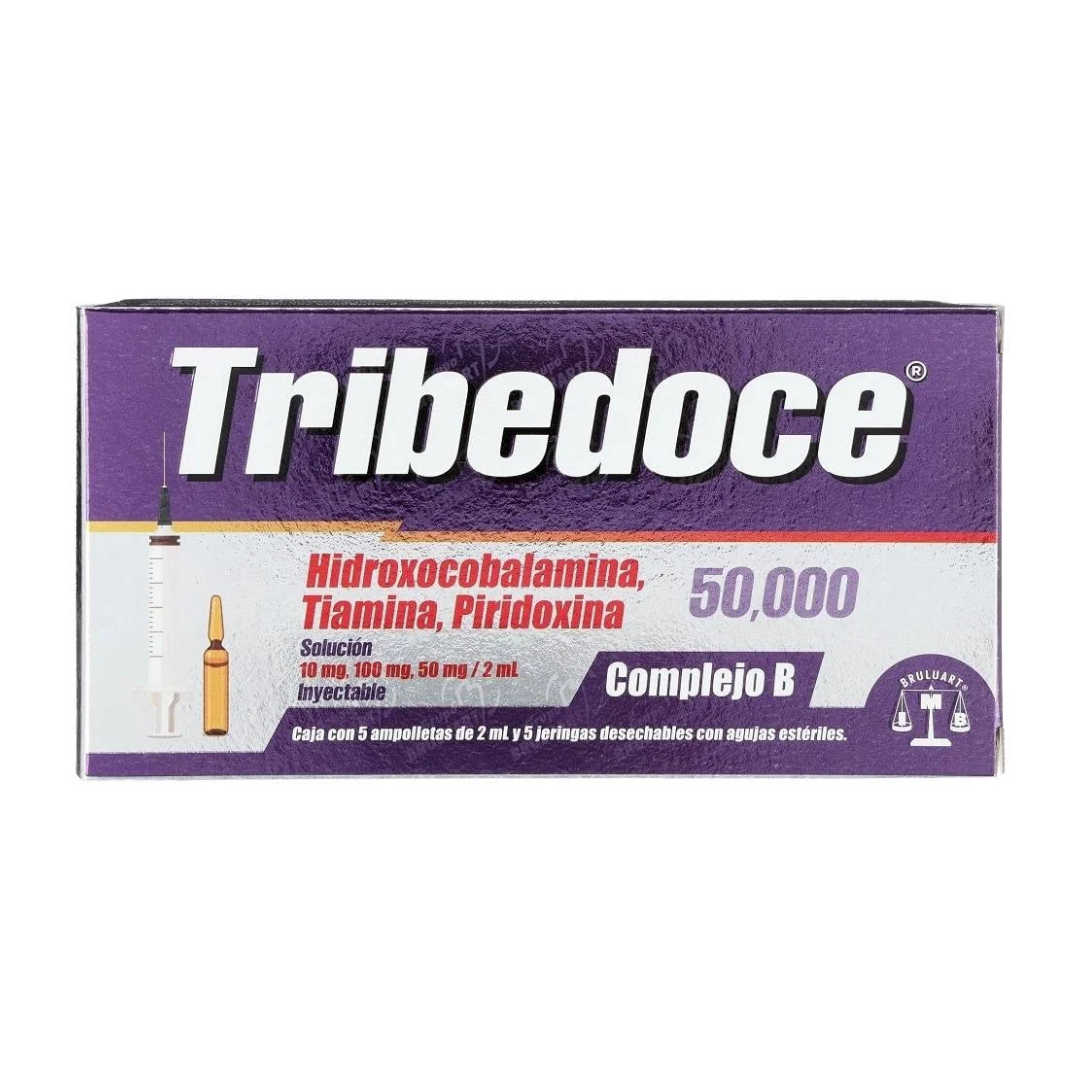 TRIBEDOCE 50,000  Sol. Iny. c/5 AMPTAS. 10-100-50 MG/2 ML. y Jeringas.