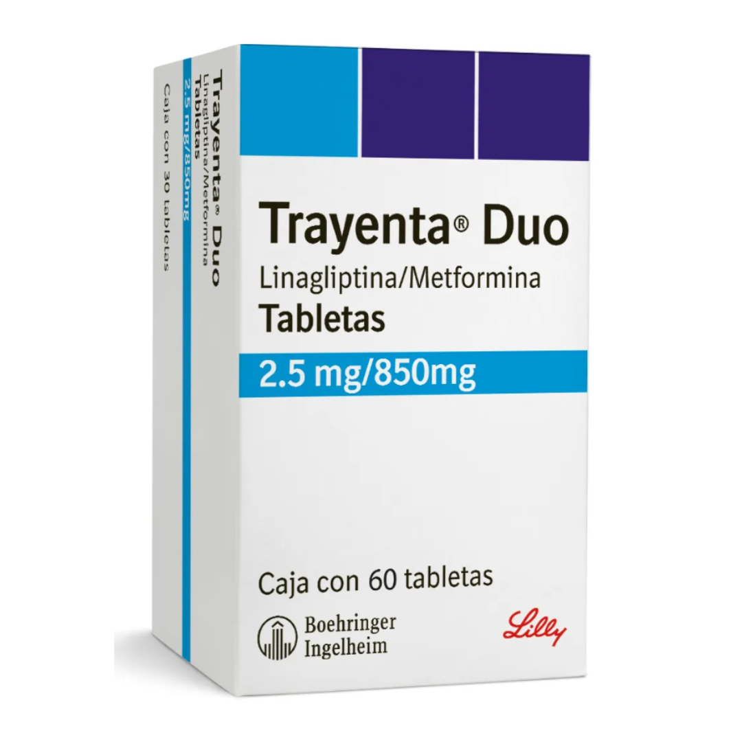 2.5 MG TRAYENTA DUO C/60 TABS. 2.5/850 MG. metformina+linagliptina