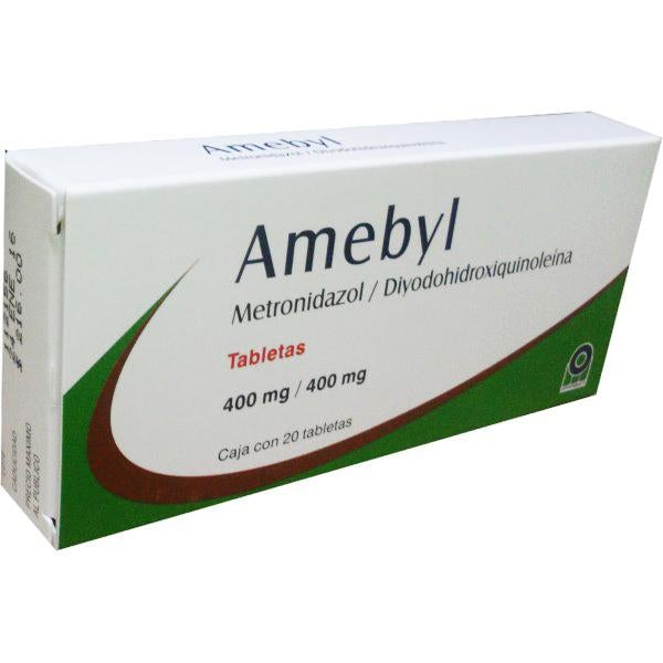 AMEBYL c/20 TABS. 400/400 MG. metronidazol+diyodohidroxiquinoleina