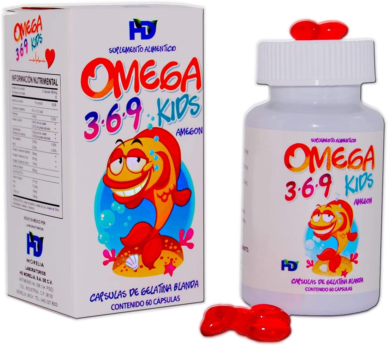 AMEGON Omega 3-6-9 KIDS Cja/Fco. c/60 CAPS. 650 MG.