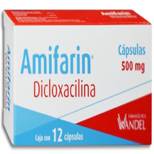 AMIFARIN C/12 CAPS. 500 MG. (Dicloxacilina)