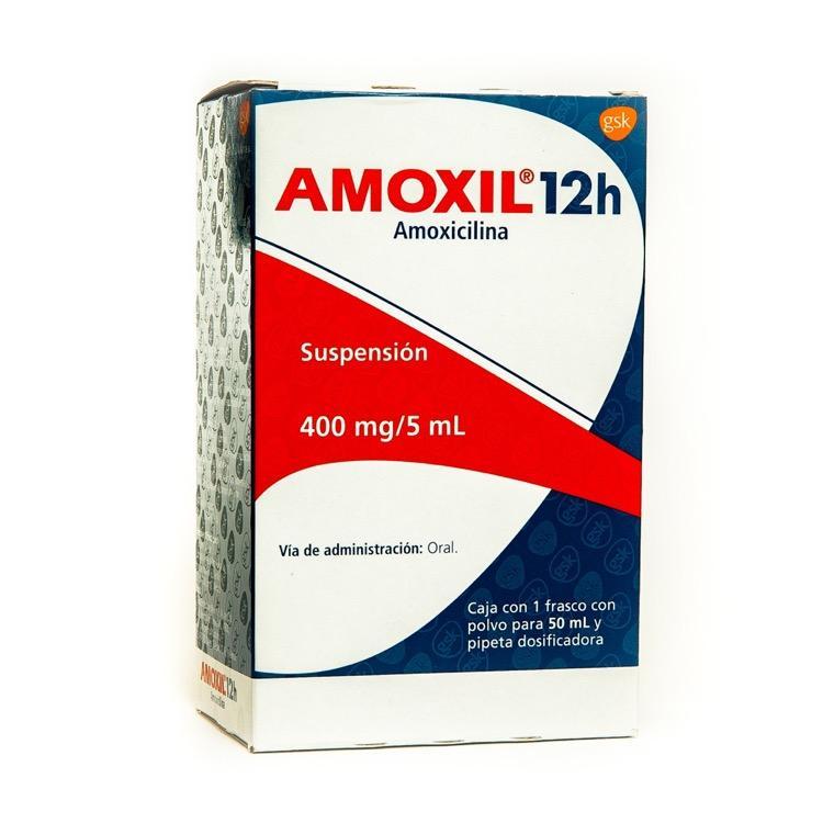 AMOXIL 12H SUSP. Fco. 50 ML. 400 MG/5 ML.