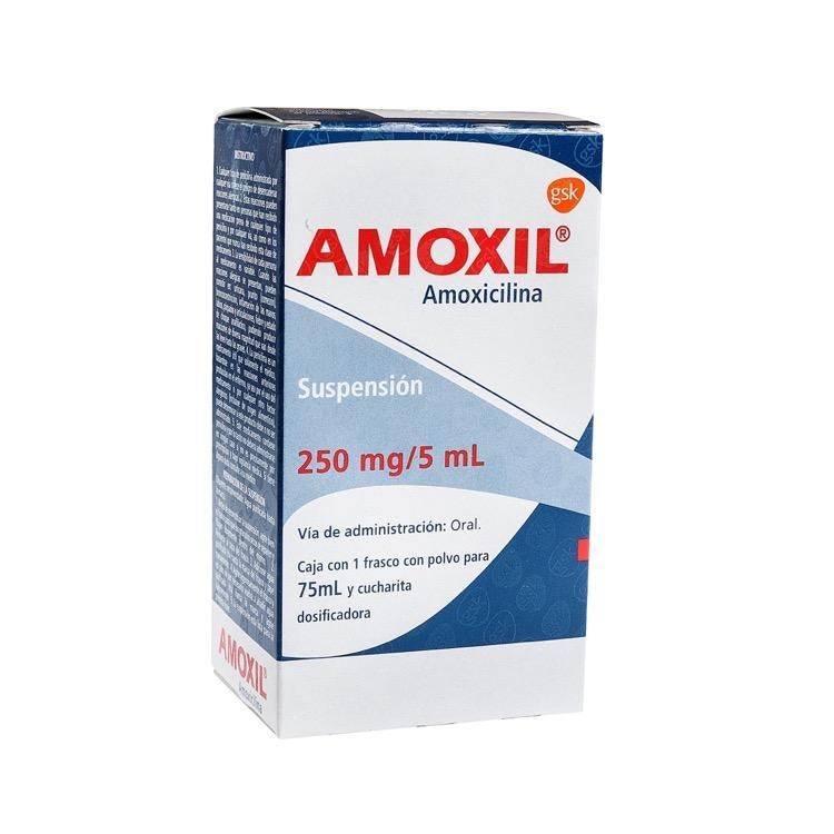 AMOXIL SUSP. Fco. 75 ML. 250 MG/5 ML.