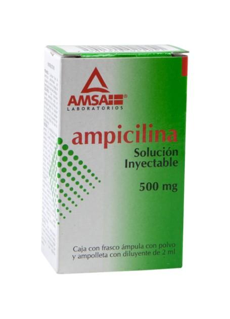 AMPICILINA (Amsa) Sol. Iny. c/1 FCO. AMP. 500 MG/2 ML.