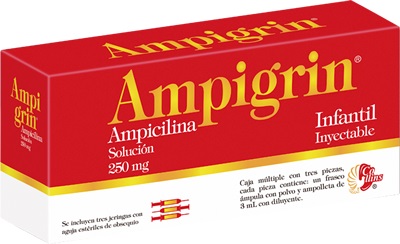 AMPIGRIN INFANTIL Sol. Iny. c/3 FCOS. AMP. 250 MG. y 3 Jeringas.