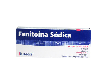 FENITOÍNA SÓDICA (Russek) Sol. Iny. c/1 AMPTA. 250 MG/5 ML.